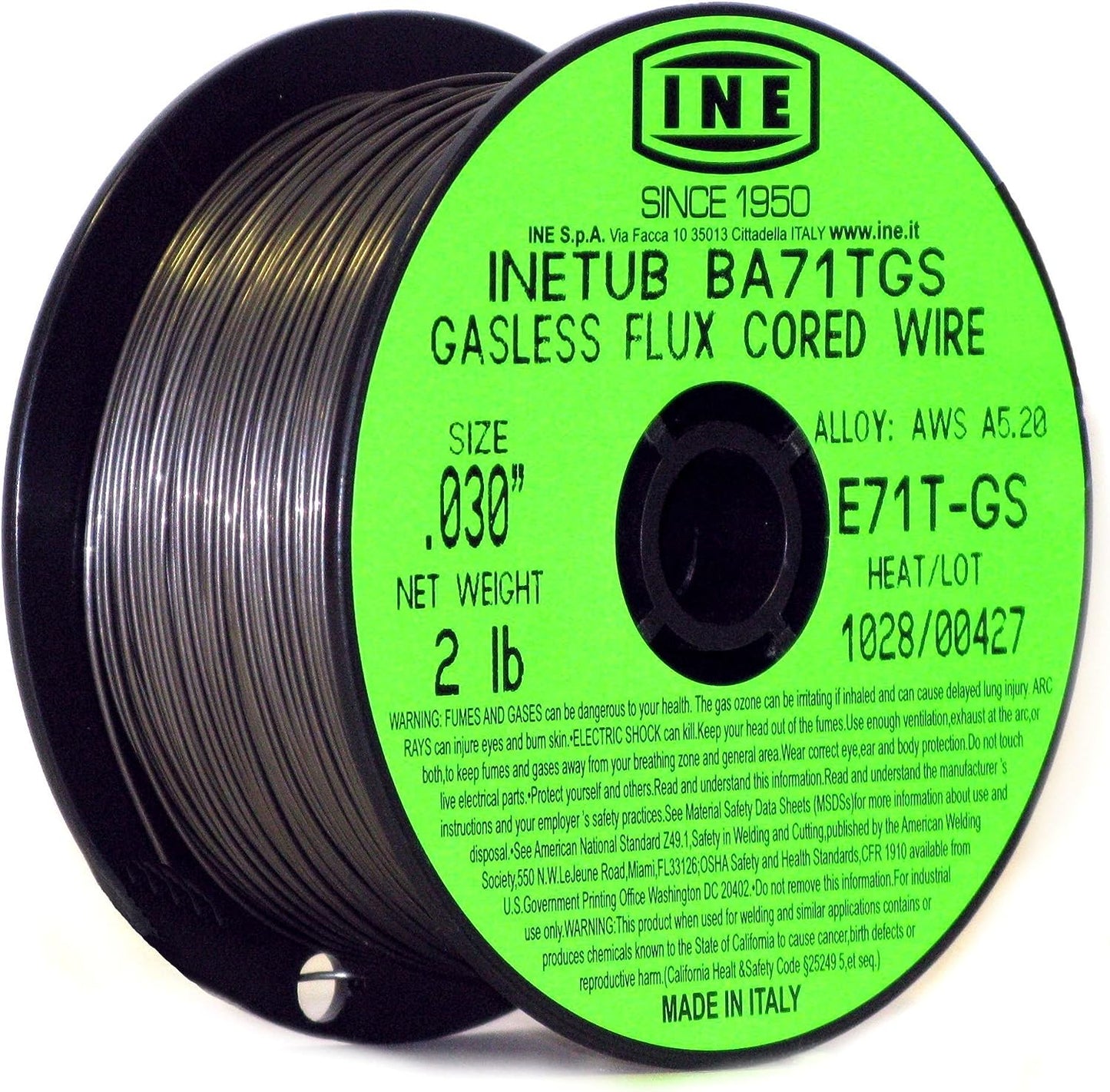 INETUB BA71TGS .030-Inch on 2-Pound Spool Carbon Steel Gasless Flux Cored Welding Wire